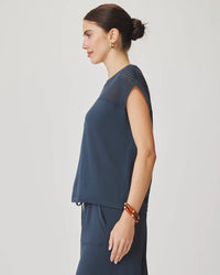 Splendid - Jada Sleeveless Top in Navy