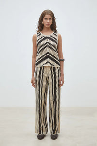 Suncoo - Jequel Crochet Pants in Creme
