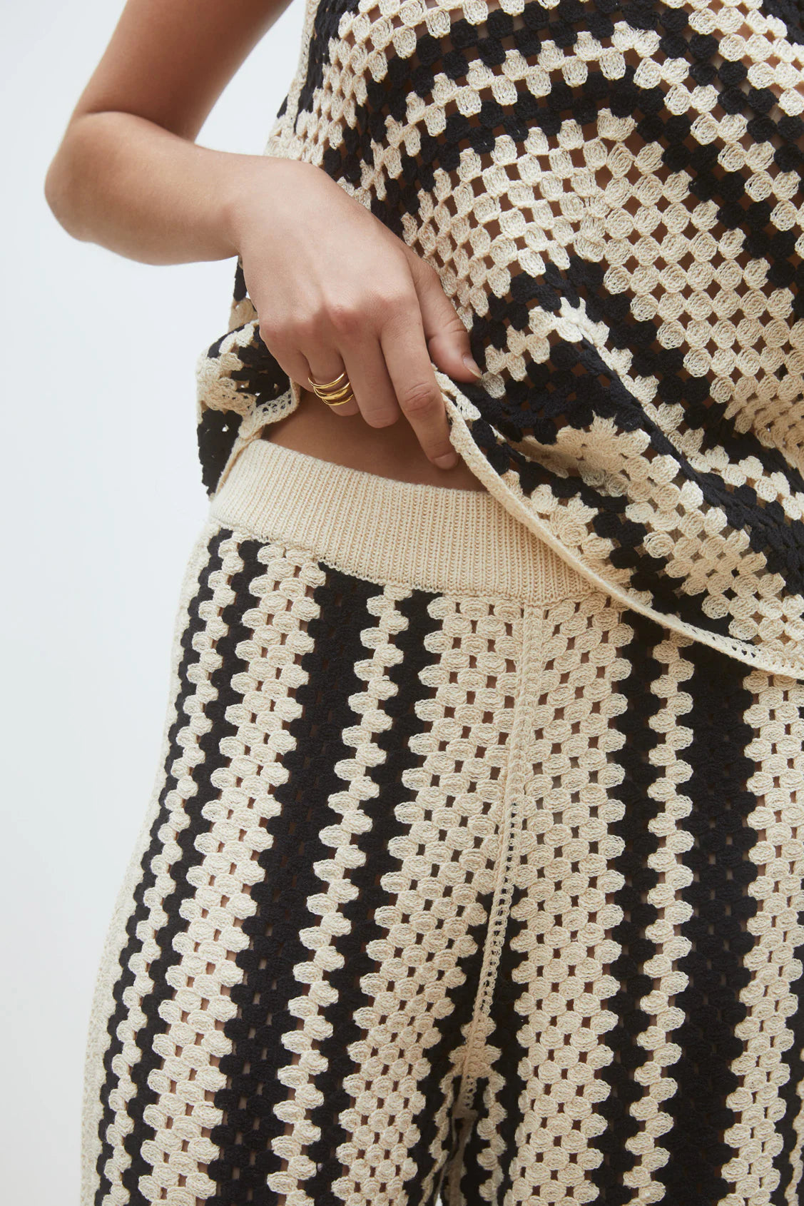 Suncoo - Jequel Crochet Pants in Creme