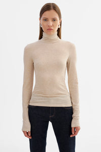 LAMARQUE - Sadie - Long Sleeve Turtleneck in Heather Beige