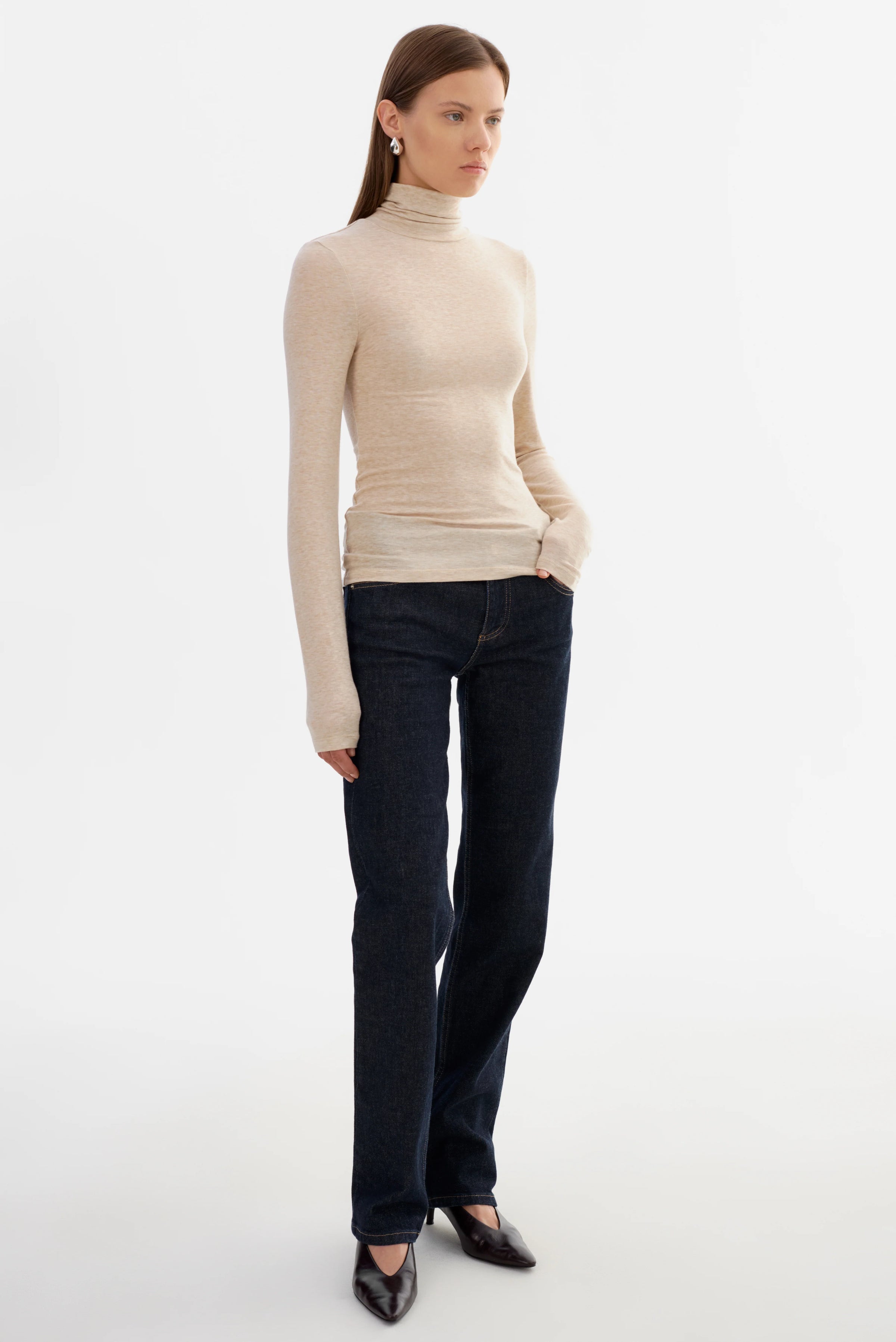 LAMARQUE - Sadie - Long Sleeve Turtleneck in Heather Beige