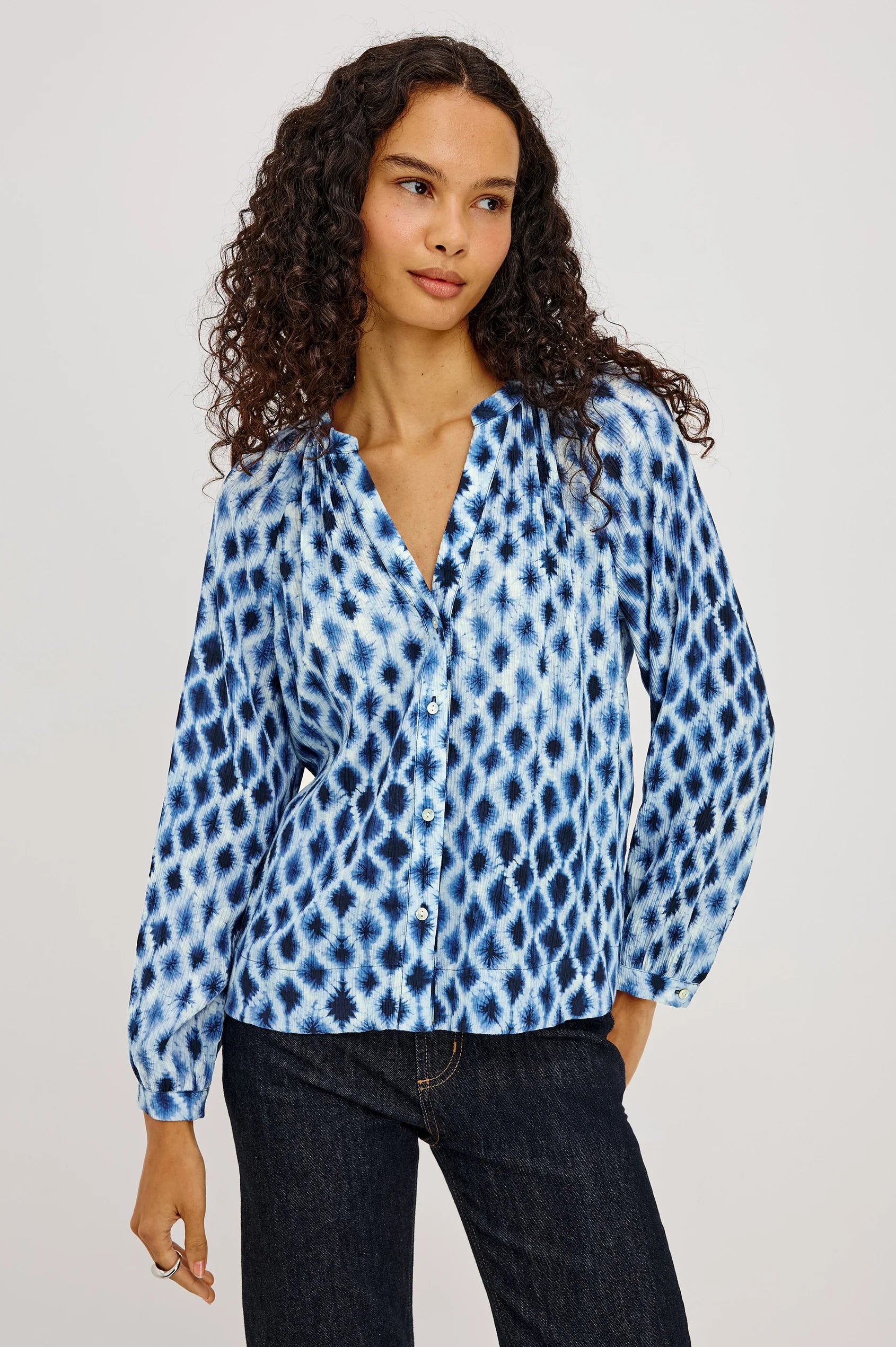 Rails - Saint Shirt - Sapphire Blue Shibori