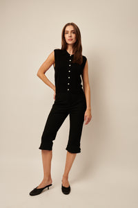 LINE Knitwear - Shiloh - Sleeveless vest in Caviar