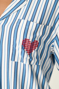 P.J. Salvage - Soiree Dreams Night Shirt in Blue Stripe