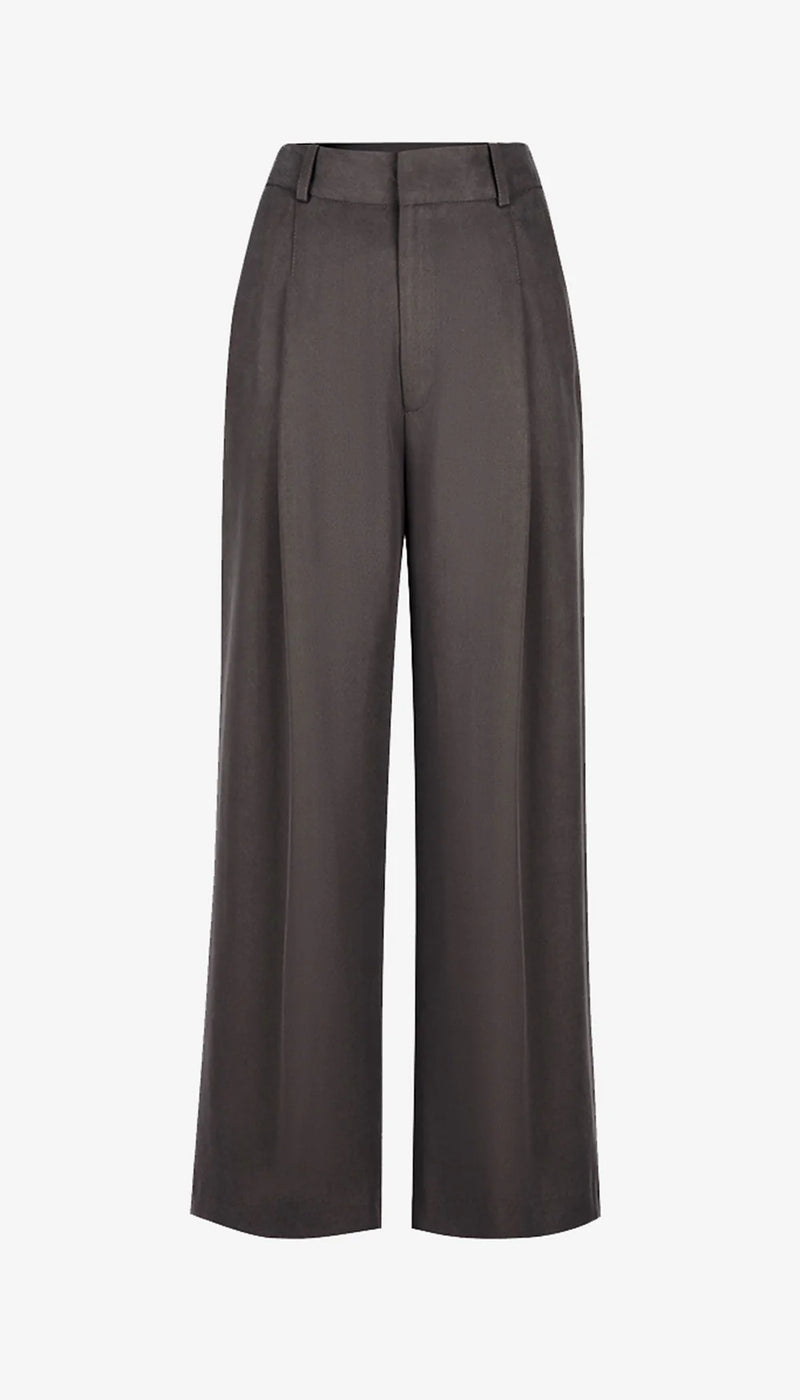 Smythe - Cropped Pleated Trouser in Mink