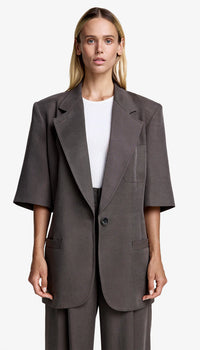 Smythe - Short Sleeve Oversized Blazer in Mink