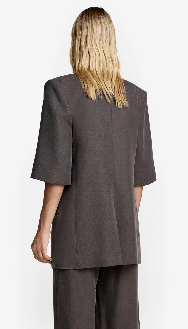 Smythe - Short Sleeve Oversized Blazer in Mink