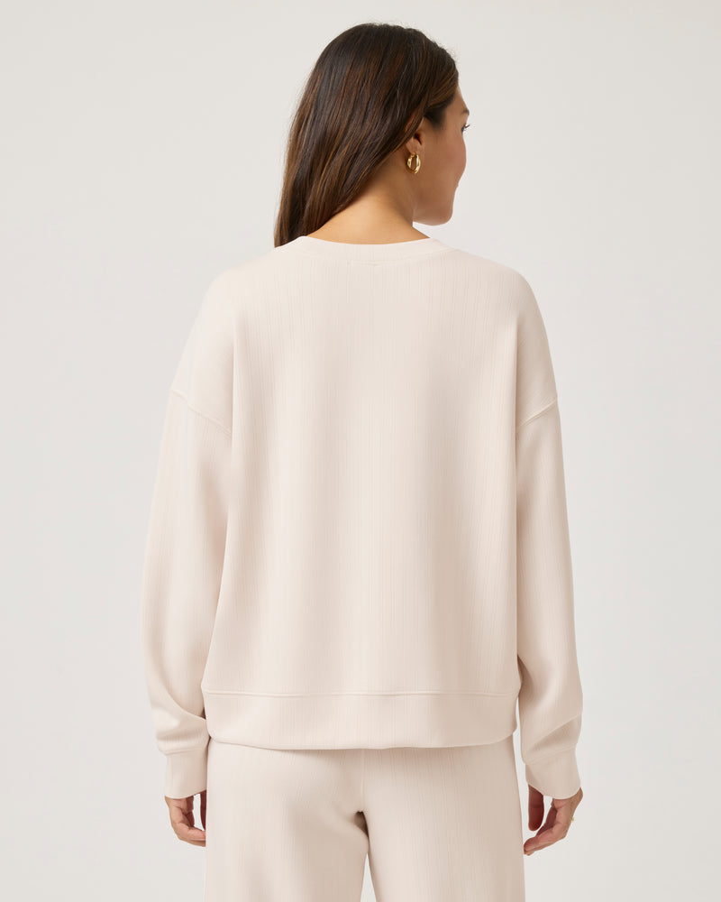 Splendid - Cella Jane Collection - Rib Scuba Sweatshirt in Pearl