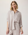 Splendid - Cella Jane Collection - Poplin Button Down Shirt in Wood/White