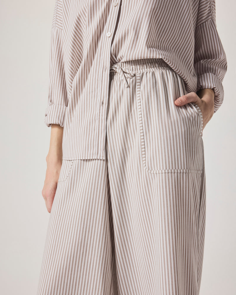 Splendid - Cella Jane Collection - Poplin Stripe Pant in Wood/White