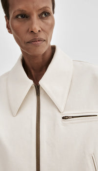 Smythe - Crop Zip Jacket in Ecru