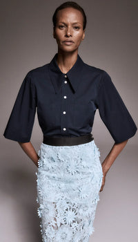 Smythe - Applique Pencil Skirt in Robins Egg