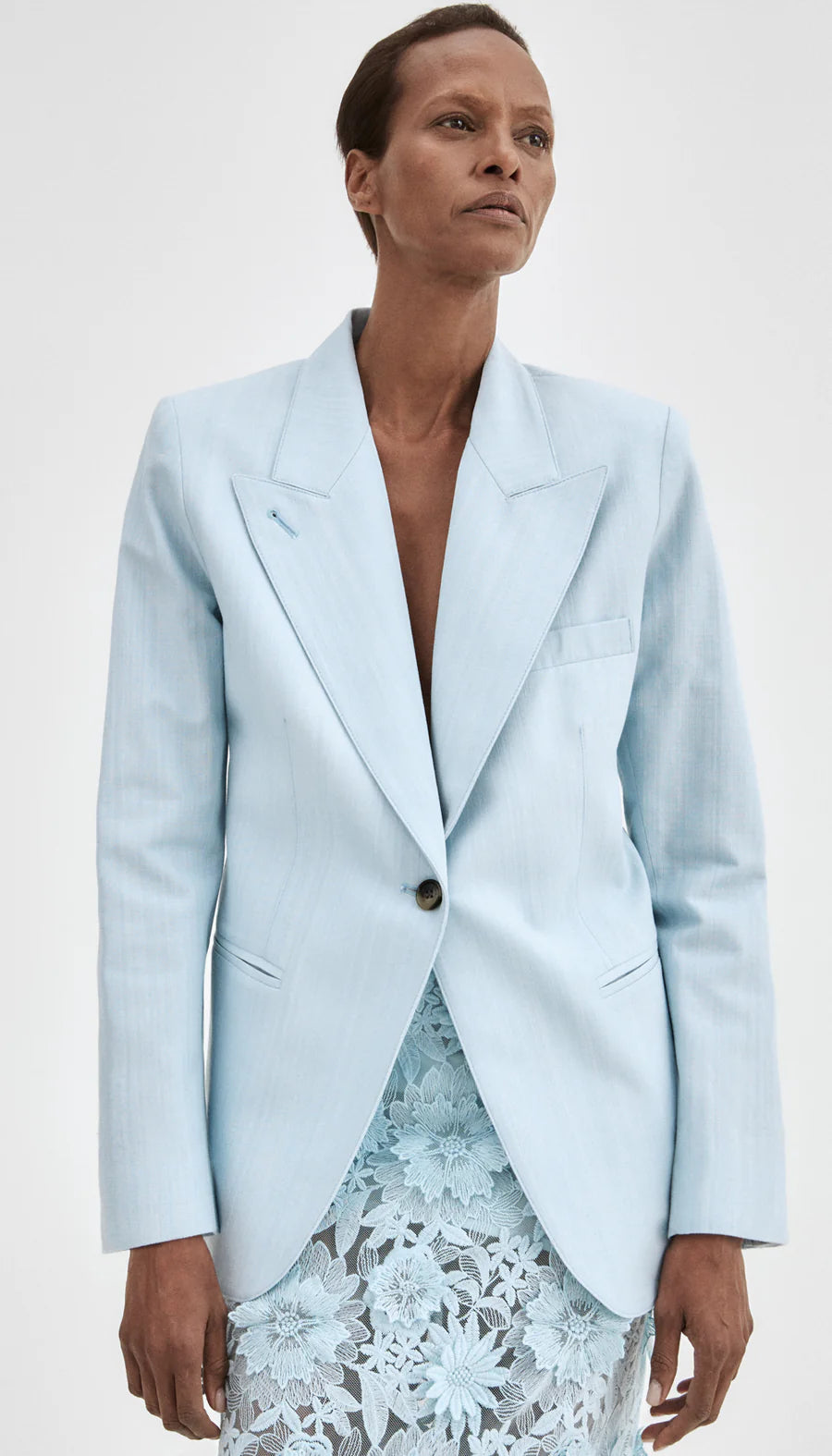 Smythe - Applique Pencil Skirt in Robins Egg