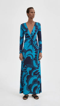 Smythe - Waist Knot Dress in Navy Graphic
