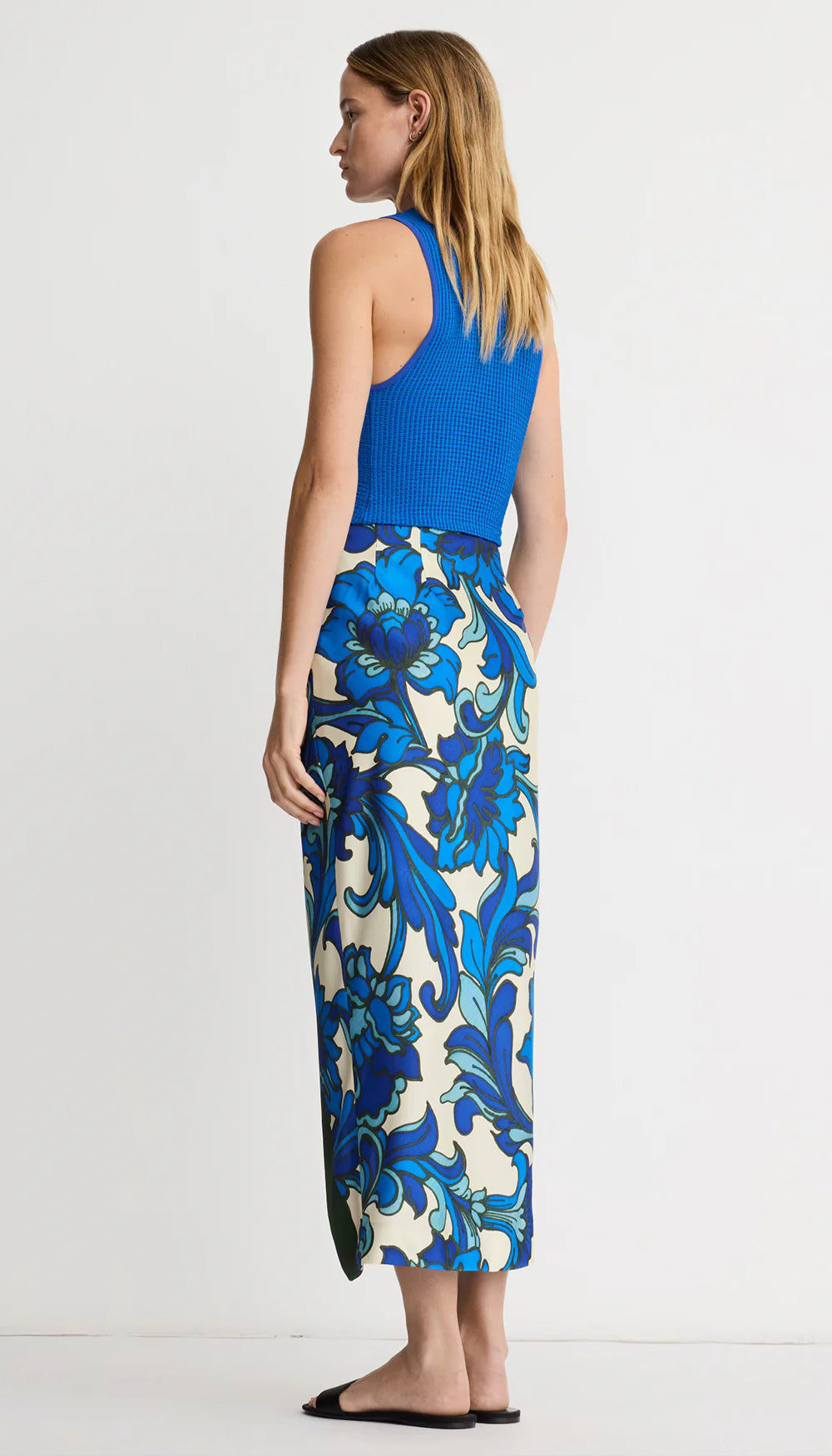 Smythe - Front Ruffle Skirt in Aegean Multi