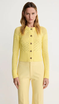 Smythe - Crochet Cardigan in Yellow