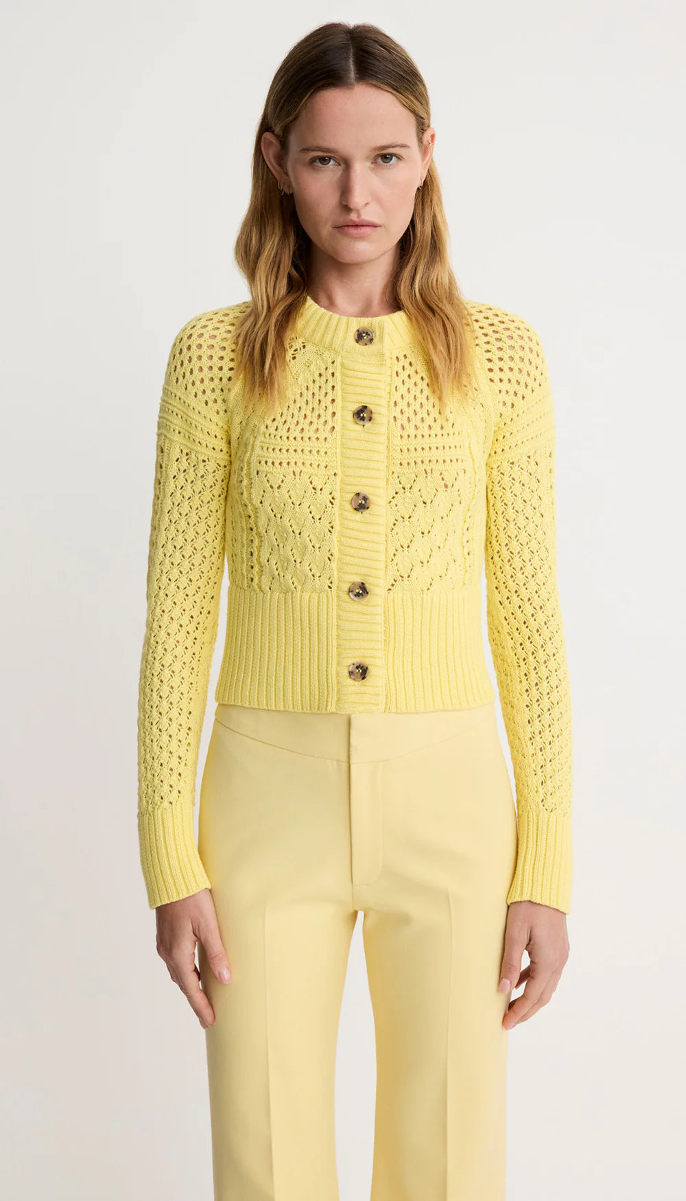 Smythe - Crochet Cardigan in Yellow