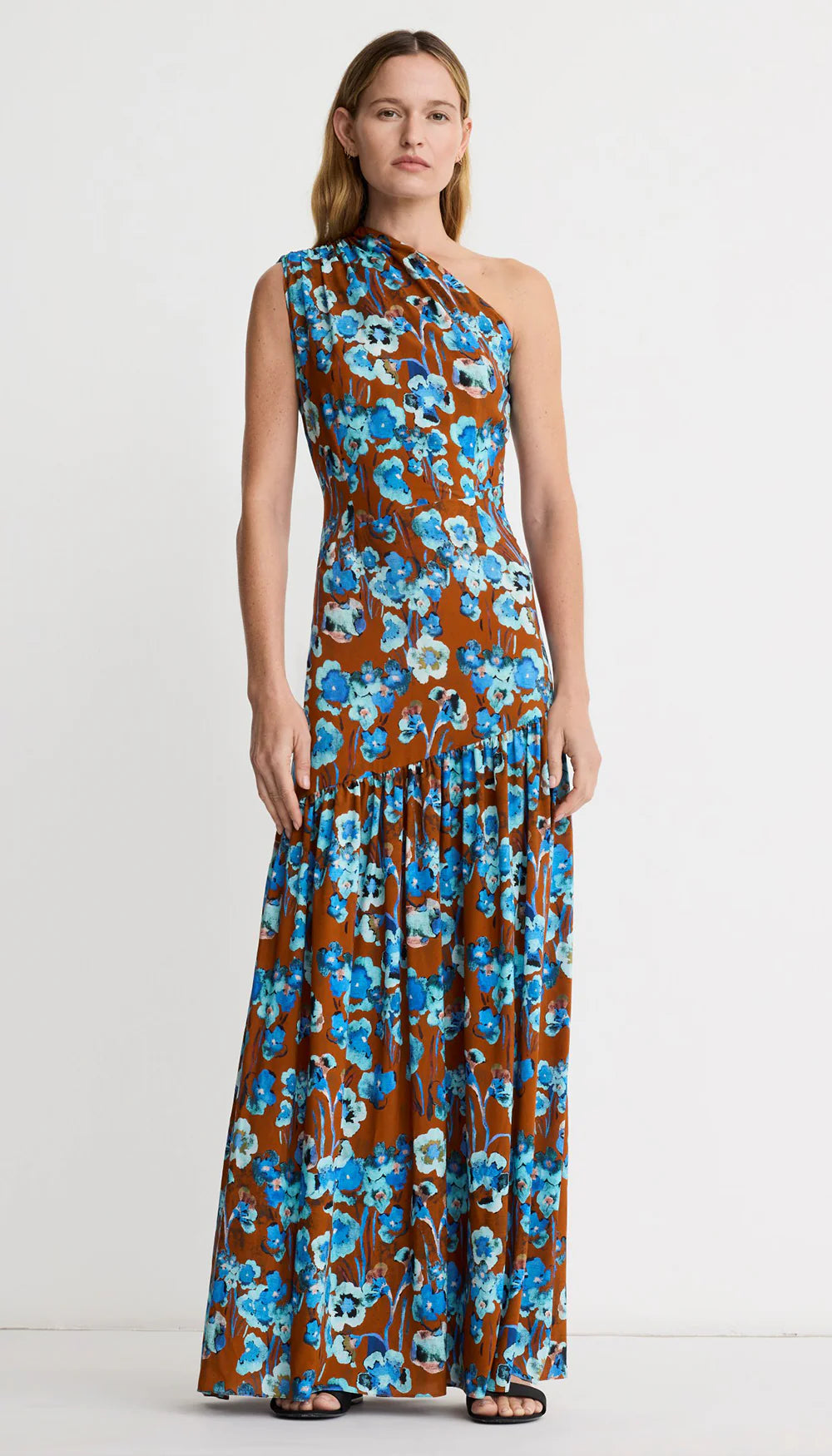 Smythe - Single Shoulder Maxi Dress in Desert Floral