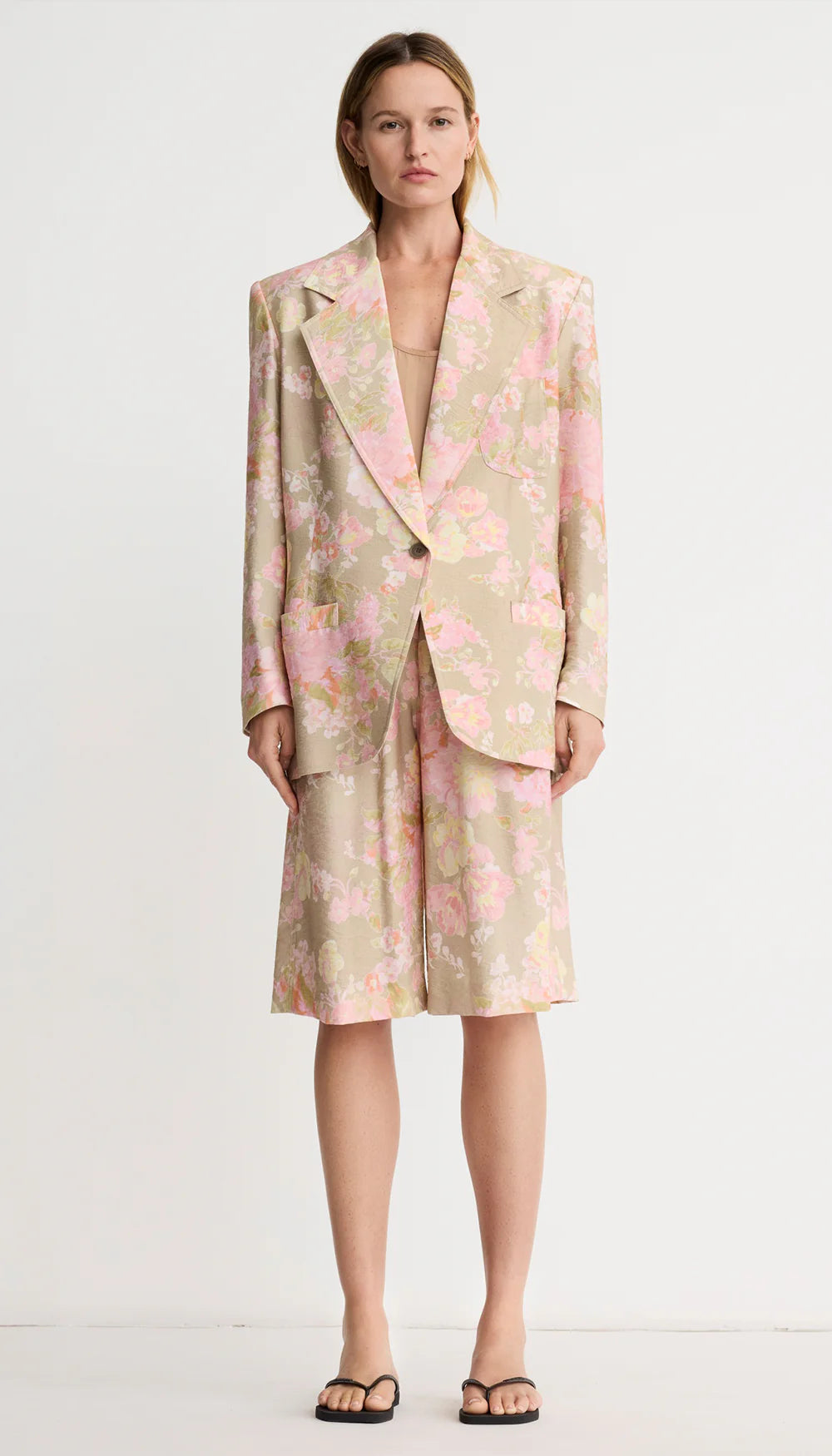 Smythe - Notched Lapel Blazer in Vintage Peony