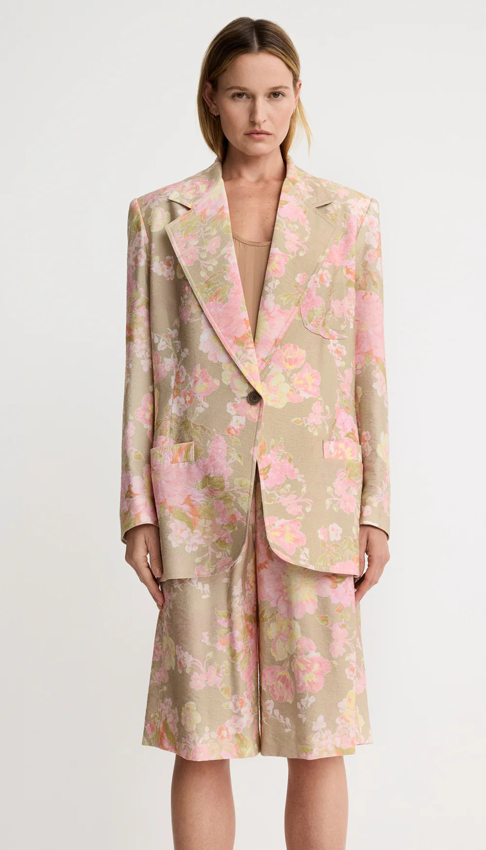 Smythe - Notched Lapel Blazer in Vintage Peony