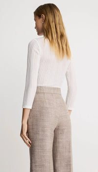 Smythe - Twist Neck Knit Top in White