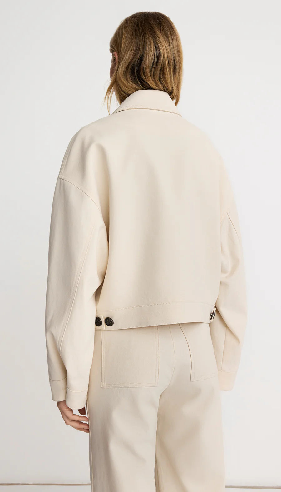 Smythe - Crop Zip Jacket in Ecru