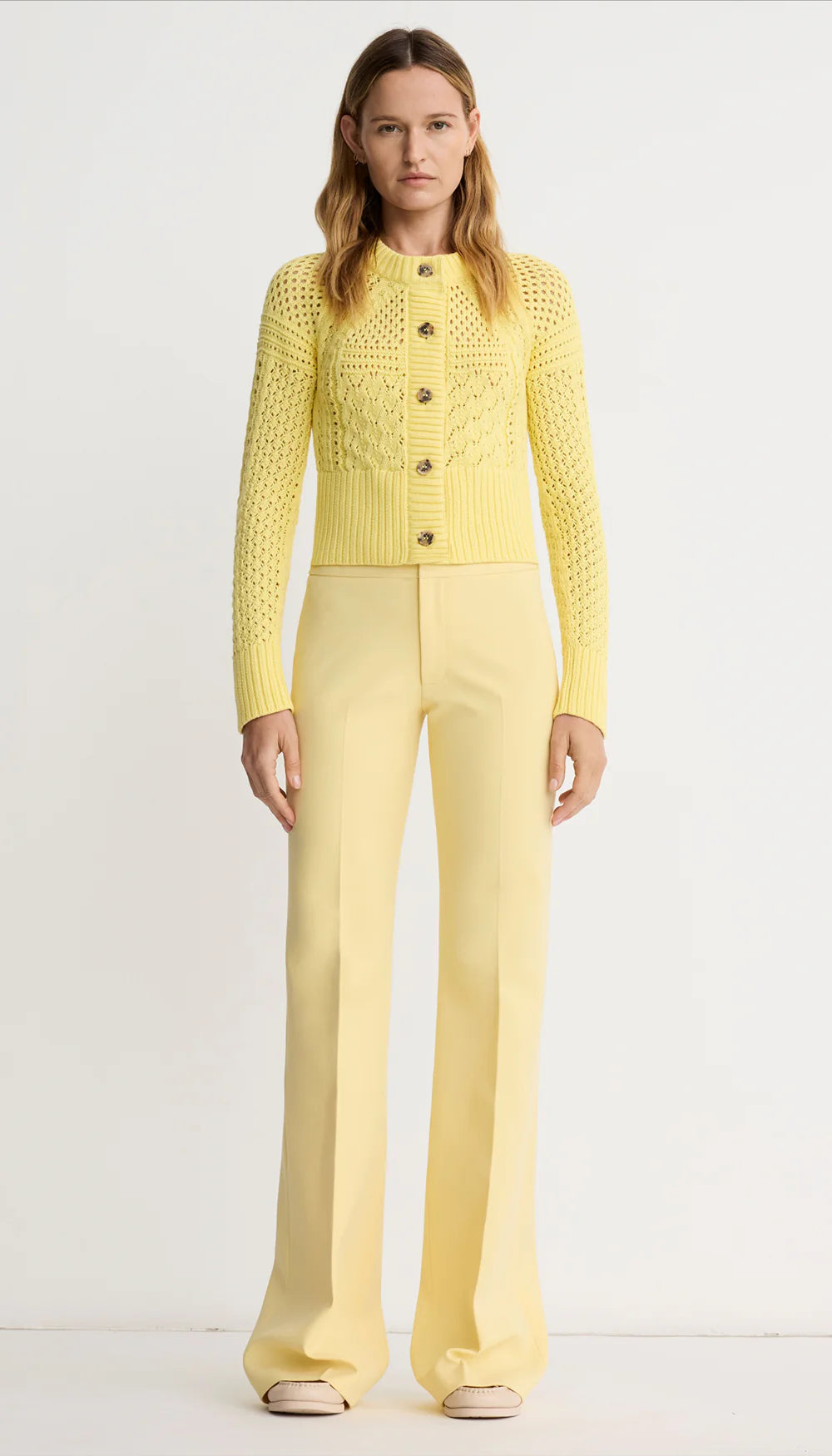 Smythe - Crochet Cardigan in Yellow