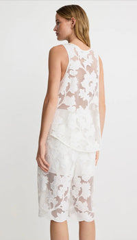 Smythe - Shirttail Tank in White Applique