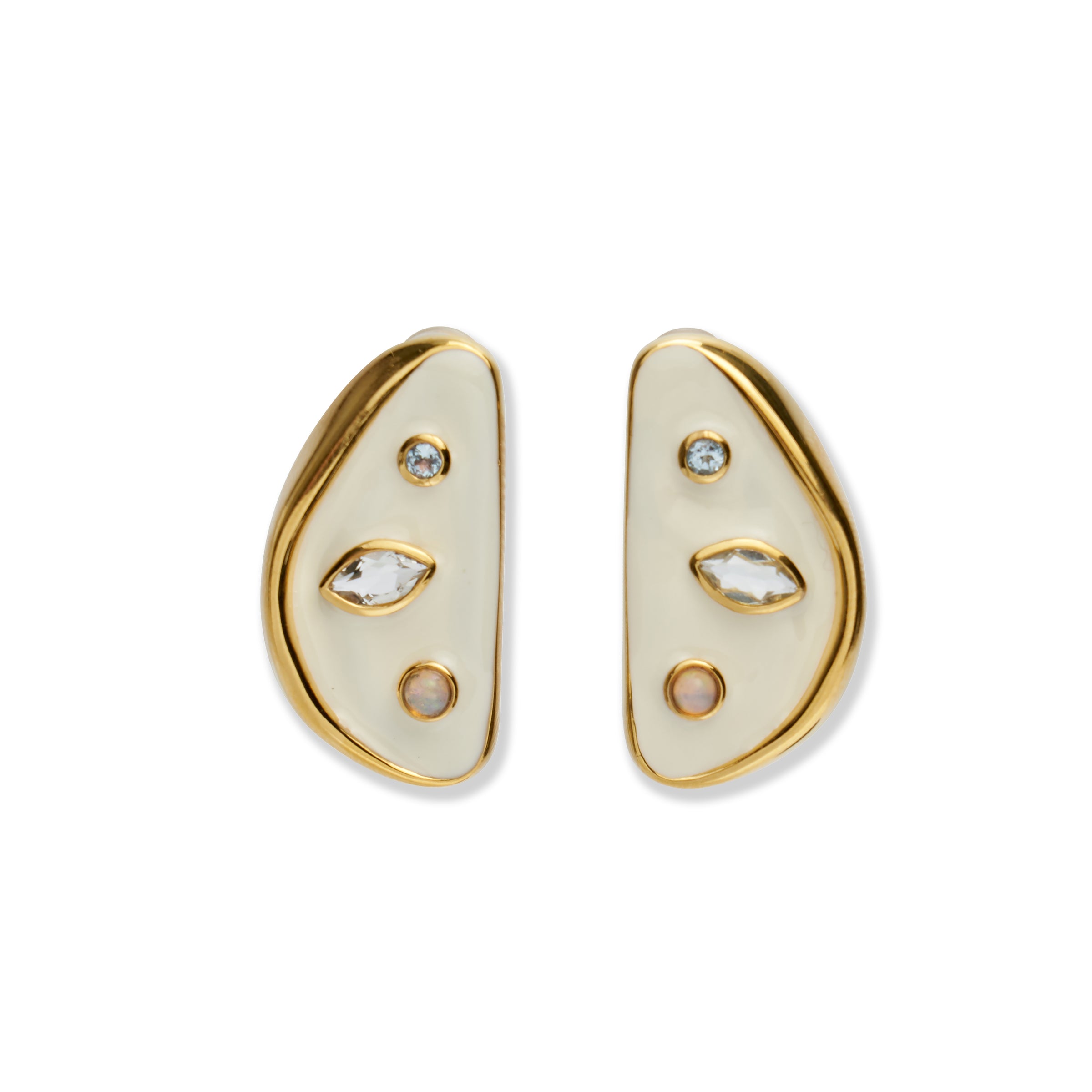 Lizzie Fortunato - Isola Stud Earrings in Sea Salt