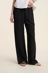 Velvet - Stephanie - Woven Linen Pant in Black