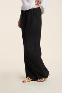Velvet - Stephanie - Woven Linen Pant in Black