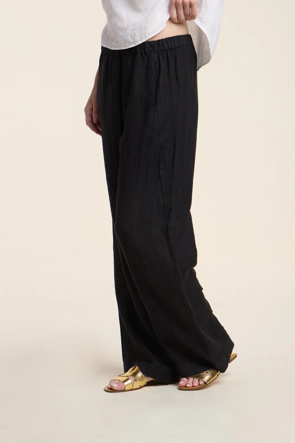 Velvet - Stephanie - Woven Linen Pant in Black