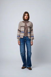 LINE Knitwear - Georgiana Open Cardigan in Birch Forest