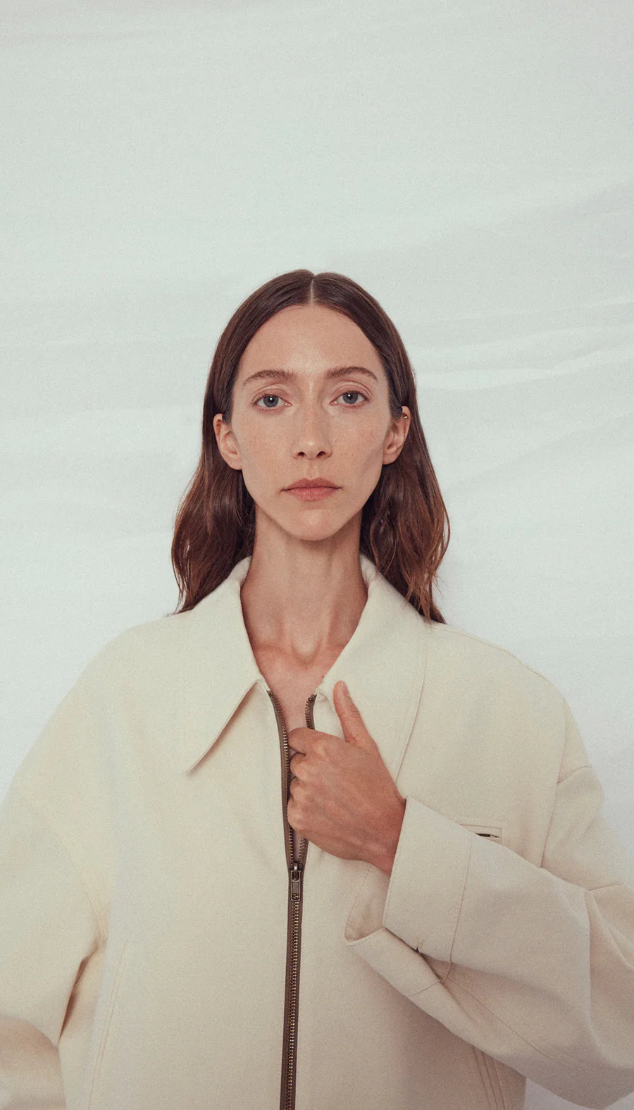 Smythe - Crop Zip Jacket in Ecru