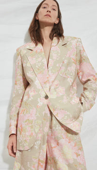 Smythe - Notched Lapel Blazer in Vintage Peony