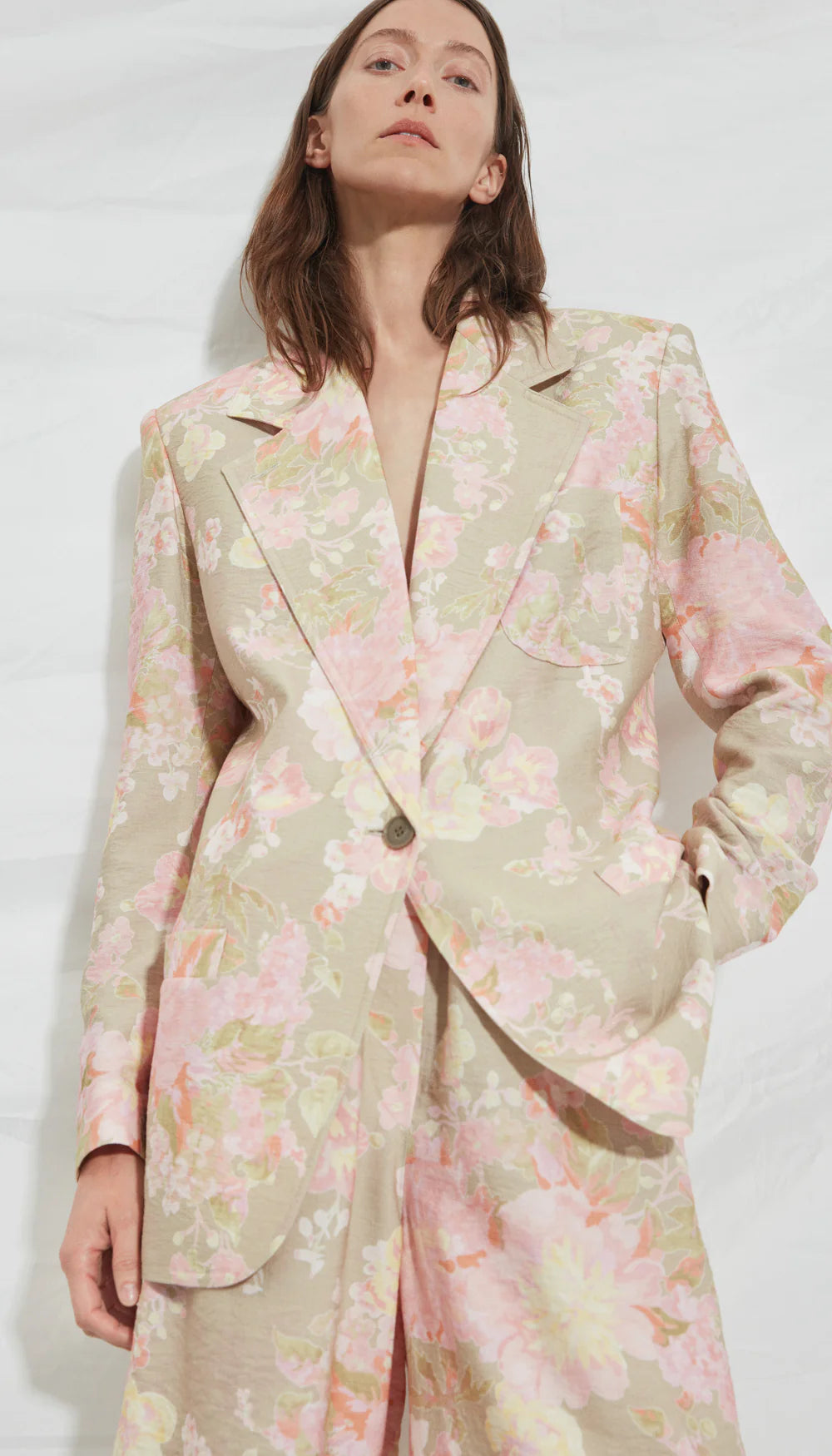 Smythe - Notched Lapel Blazer in Vintage Peony