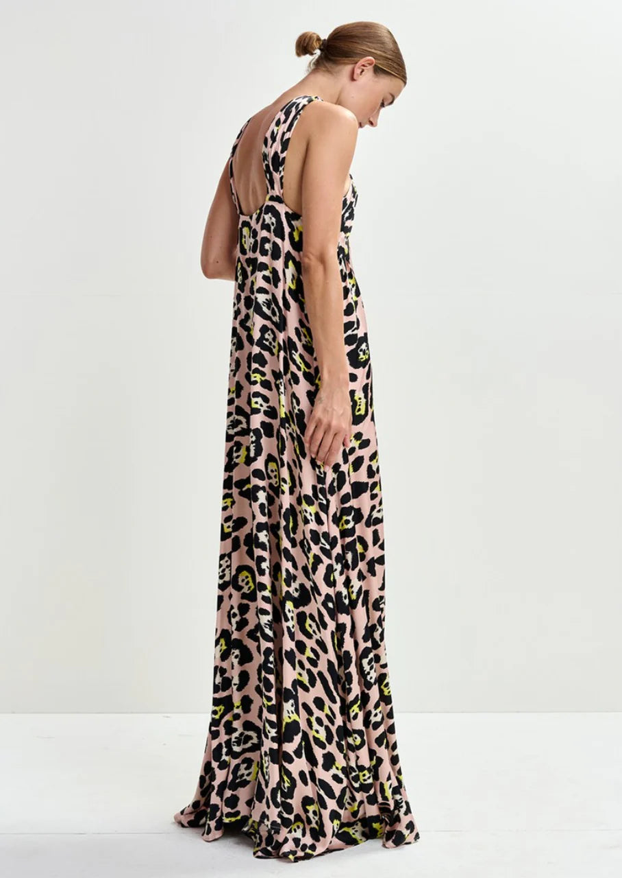 Essentiel Antwerp - Jaycee Halterneck Dress in Pink Pastel Leopard