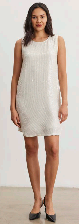 Velvet - Katherine - Sequins Dress in Cream