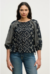 Velvet - Adelaide - Aspen Print Top in Midnight