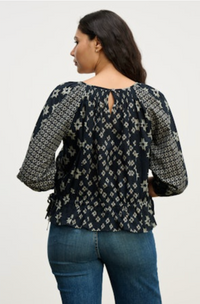 Velvet - Adelaide - Aspen Print Top in Midnight