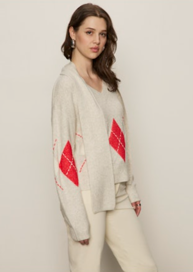 Sanctuary - Argyle Scarf Sweater in Tulip Multi