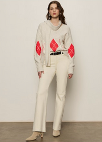 Sanctuary - Argyle Scarf Sweater in Tulip Multi