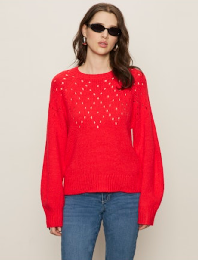 Sanctuary - Femme Openwork Sweater in Tulip