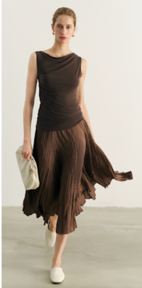 Meilleur Moment - Crinkle Skirt in Brown