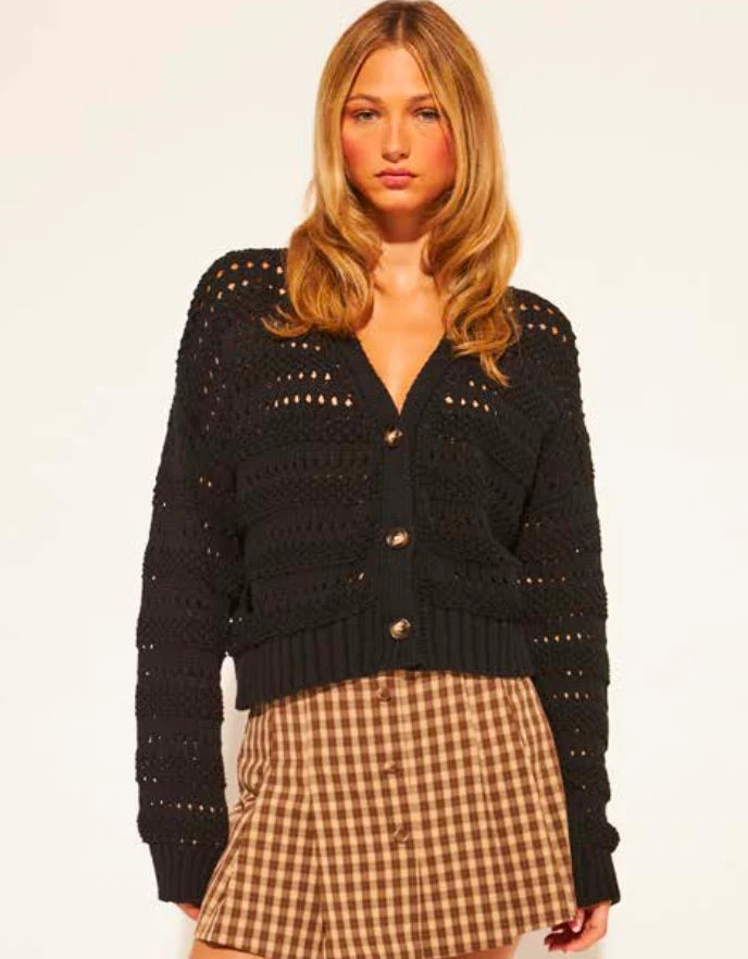 John + Jenn - Emanuel Cardigan in Caviar