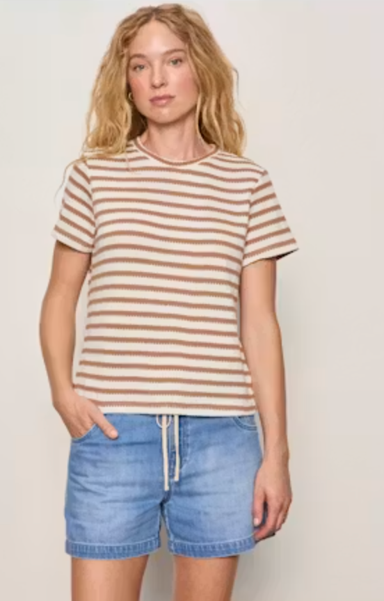 Sanctuary - Perfect Textured Tee in Valle Stripe
