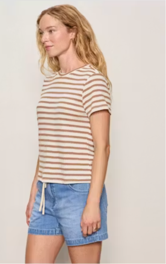 Sanctuary - Perfect Textured Tee in Valle Stripe