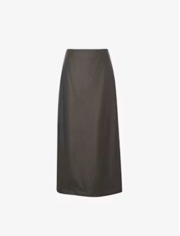 Meilleur Moment - Faux Leather Skirt in Dark Brown