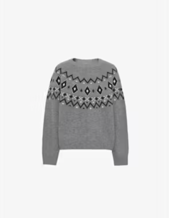 Meilleur Moment - Jacquard Sweater in Medium Grey