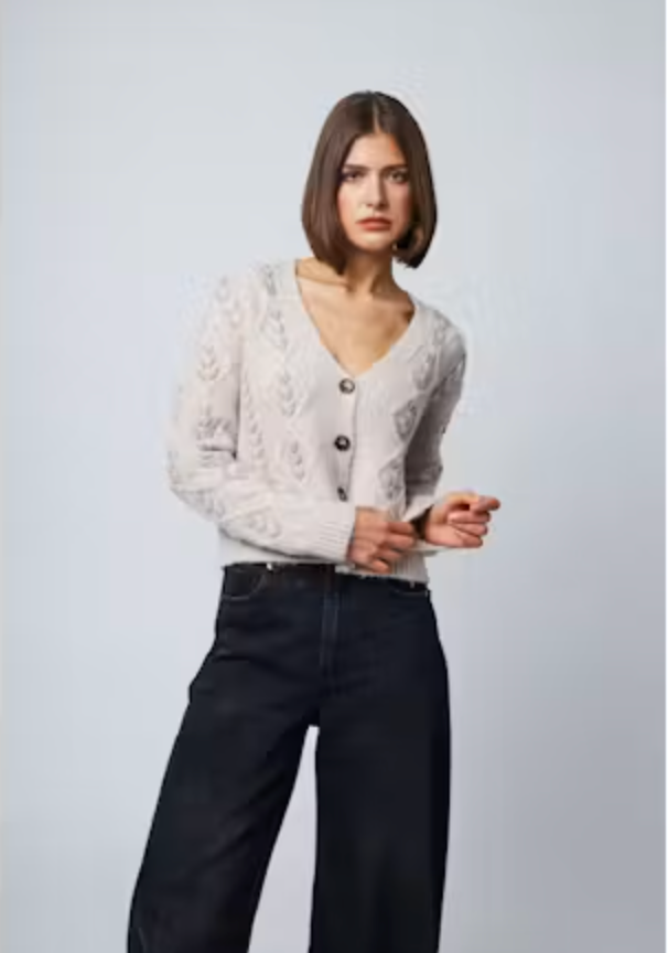 LINE Knitwear - Effie Cardigan in Soft Fawn